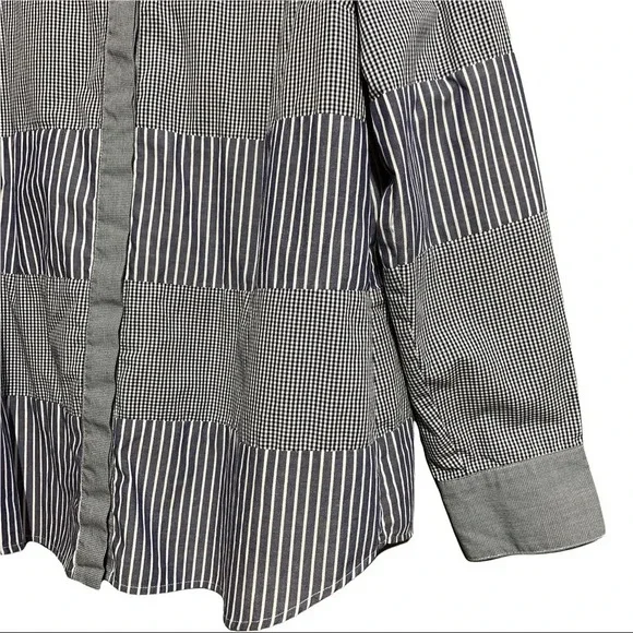 Worth Striped Checkered Block Long Sleeve Button Down Shirt Size X-Large - Picture 2 of 8